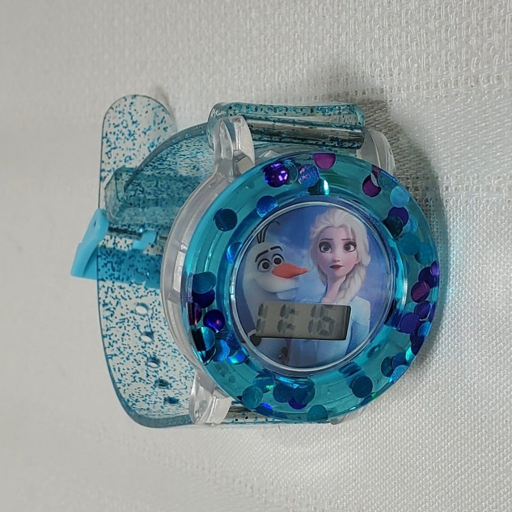 Kid's Frozen 2 Digital Glitter Silicone Strap Watch